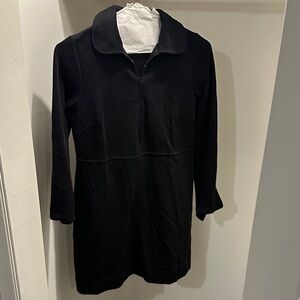 Boden Half Zip Black Long-Sleeve Dress 6